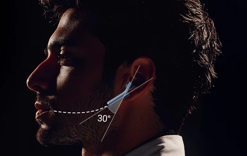 Góc 30° được tối ưu hóa để thu âm tự nhiên.